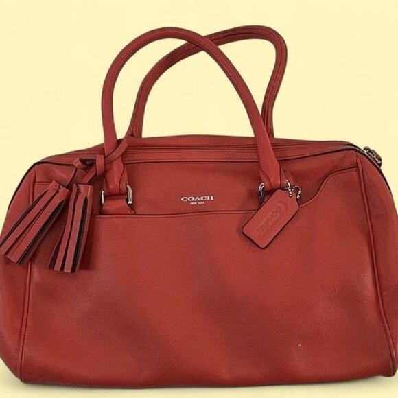 Coach Burnt Orange Leather‎ Bennett Handbag Boston Bag - Picture 1 of 8